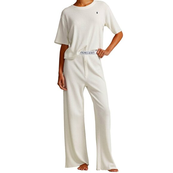 Polo Ralph Lauren Womens Waffle Knit Pajama Set  - 4P8032 (R2106, Ecru) - Picture 1 of 3